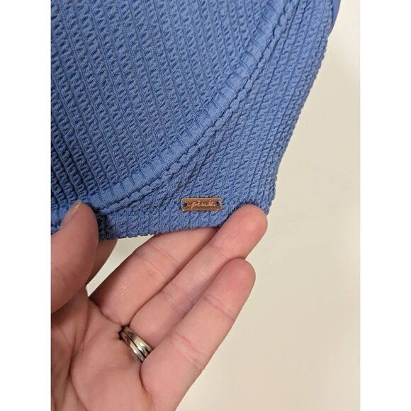 Victoria's Secret Pink Blue Ribbed Padded Push Up Swim Top - Size XXL - Picture 3 of 7